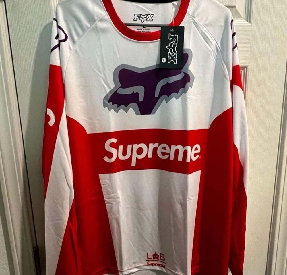 Supreme Fox Racing Moto Jersey Size L Red White